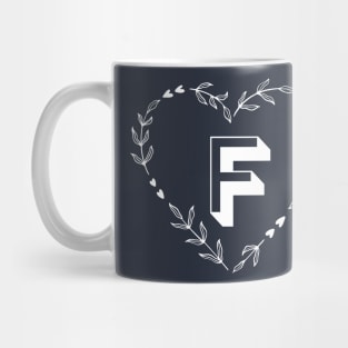 Letter F Flower Monogram Mug